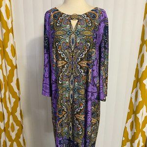 SUNNY LEIGH Multicolor Paisley Stretch Women's Dress XL